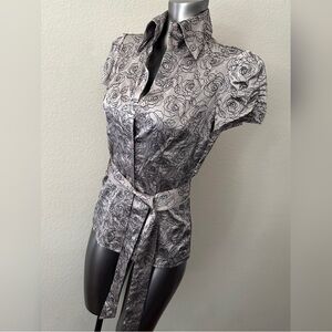 Bebe Embroidered Rose Blouse